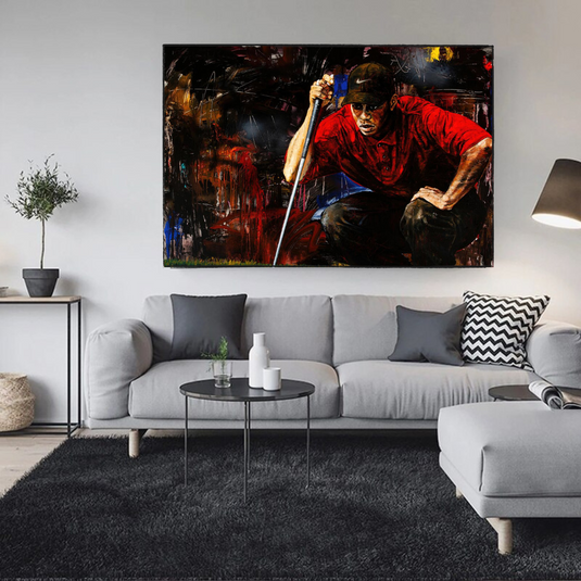 Tiger woods Golf Champion Canvas Wall Art-GraffitiWallArt