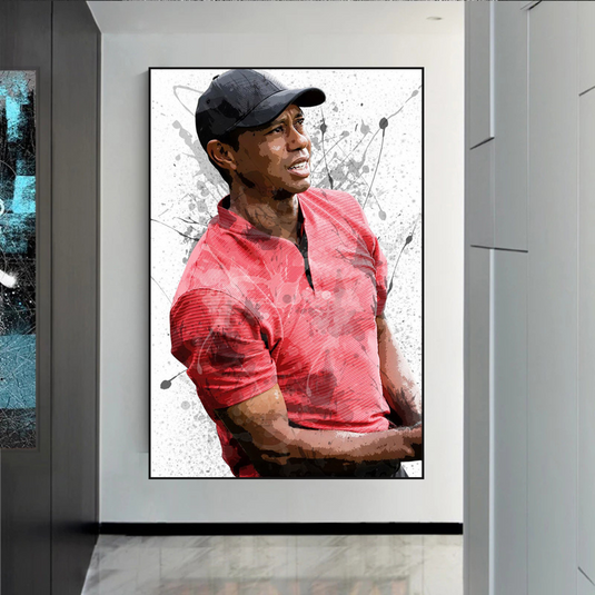 Tiger woods Golf Champion Canvas Wall Art-GraffitiWallArt