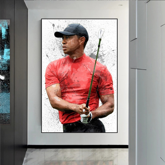 Tiger woods Golf Champion Canvas Wall Art-GraffitiWallArt