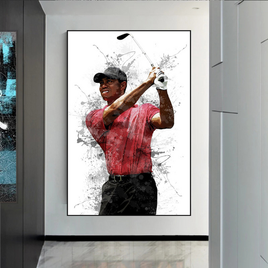 Tiger woods Golf Champion Canvas Wall Art-GraffitiWallArt