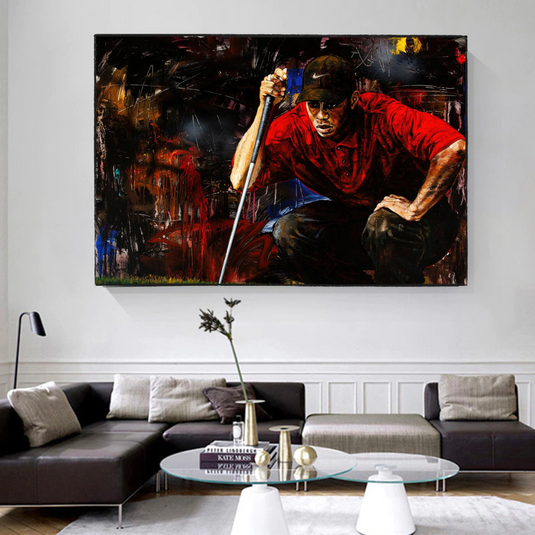 Tiger woods Golf Champion Canvas Wall Art-GraffitiWallArt