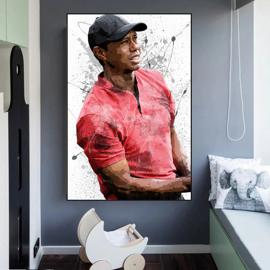 Tiger woods Golf Champion Canvas Wall Art-GraffitiWallArt