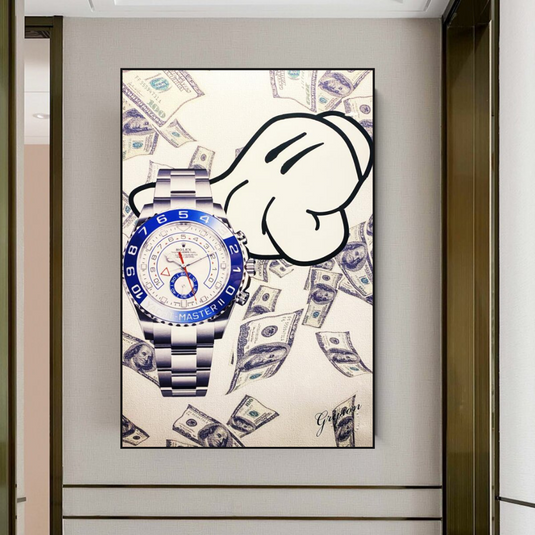 Time is Money Canvas Art: Rolex Timeless Decor-GraffitiWallArt