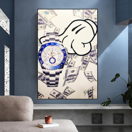 Time is Money Canvas Art: Rolex Timeless Decor-GraffitiWallArt