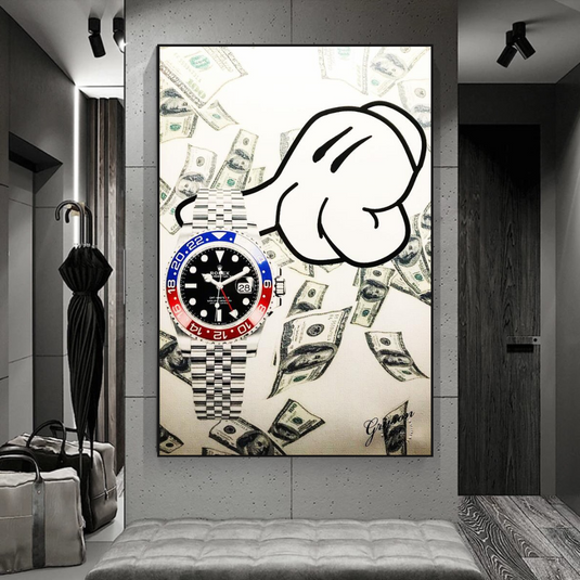 Time is Money Canvas Art: Rolex Timeless Inspiration-GraffitiWallArt