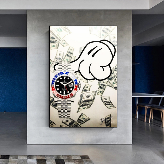 Time is Money Canvas Art: Rolex Timeless Inspiration-GraffitiWallArt