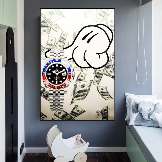 Time is Money Canvas Art: Rolex Timeless Inspiration-GraffitiWallArt