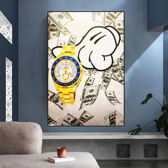 Time is Money Canvas Art: The Perfect Rolex Timepiece-GraffitiWallArt