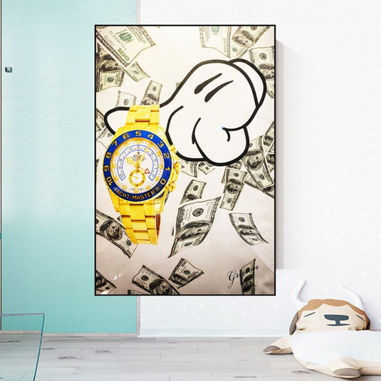 Time is Money Canvas Art: The Perfect Rolex Timepiece-GraffitiWallArt