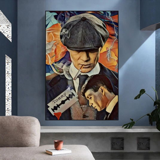 Tommy Shelby Peaky Blinders Drama Canvas Wall Art Poster-GraffitiWallArt