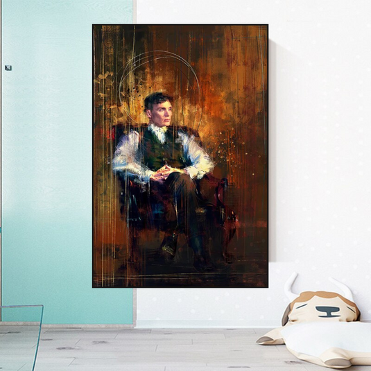 Tommy Shelby Peaky Blinders Drama Canvas Wall Art Poster-GraffitiWallArt