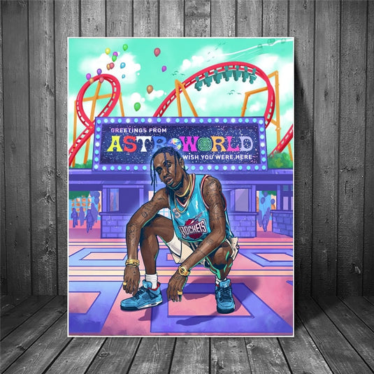 Travis Scott Canvas Art - Pop Street Art - Modern Home Decor-GraffitiWallArt