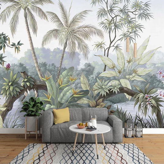 Trees Jungle Wallpaper - Exquisite Nature-Inspired Décor-GraffitiWallArt