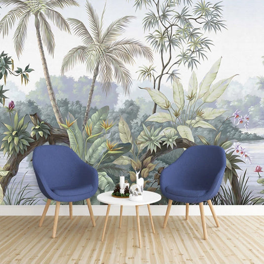 Trees Jungle Wallpaper - Exquisite Nature-Inspired Décor-GraffitiWallArt