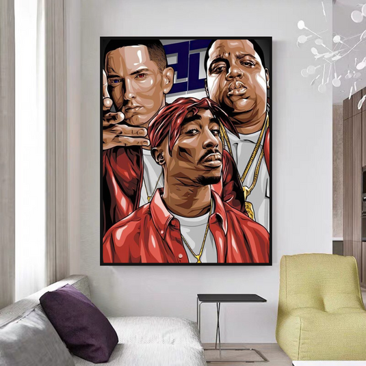 TuPac and Biggie Smalls Singers Canvas Wall Art-GraffitiWallArt