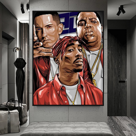 TuPac and Biggie Smalls Singers Canvas Wall Art-GraffitiWallArt