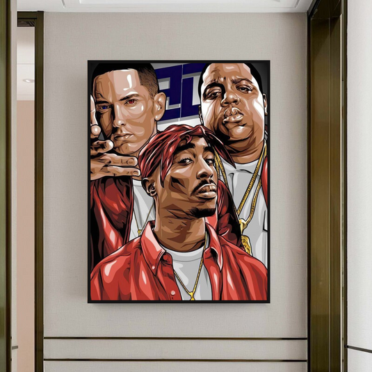 TuPac and Biggie Smalls Singers Canvas Wall Art-GraffitiWallArt