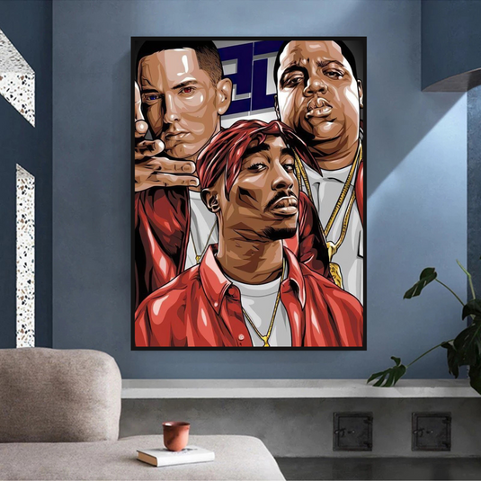 TuPac and Biggie Smalls Singers Canvas Wall Art-GraffitiWallArt