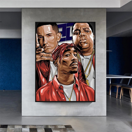 TuPac and Biggie Smalls Singers Canvas Wall Art-GraffitiWallArt