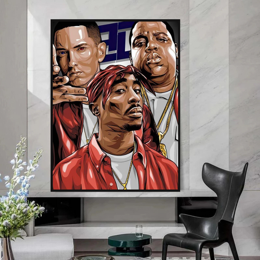 TuPac and Biggie Smalls Singers Canvas Wall Art-GraffitiWallArt