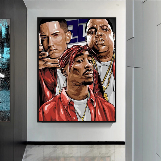 TuPac and Biggie Smalls Singers Canvas Wall Art-GraffitiWallArt