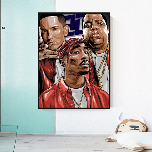 TuPac and Biggie Smalls Singers Canvas Wall Art-GraffitiWallArt