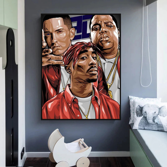 TuPac and Biggie Smalls Singers Canvas Wall Art-GraffitiWallArt