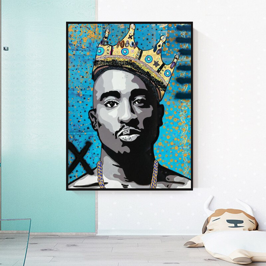 TuPac Singers Canvas Wall Art-GraffitiWallArt