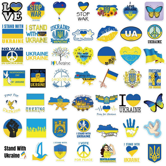 Ukraine Peace Sticker Pack - Famous Blue Yellow Waterproof Bundle-GraffitiWallArt