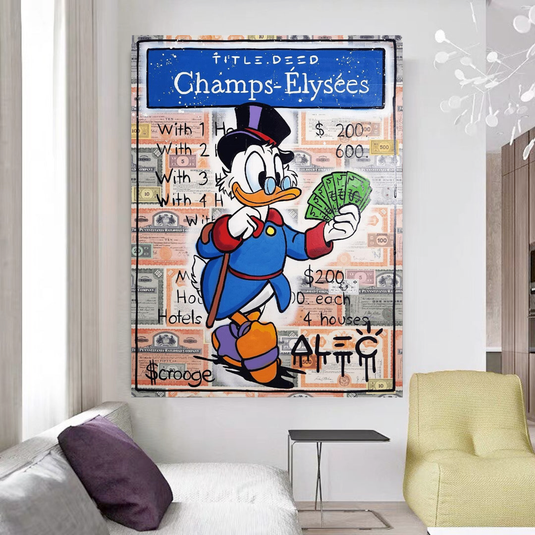 Uncle Scrooge Champs Elysees Title Deed Art-GraffitiWallArt