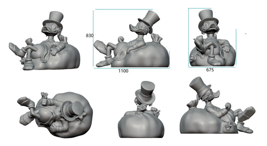 Uncle Scrooge McDuck Millionaire Statue Ornament-GraffitiWallArt