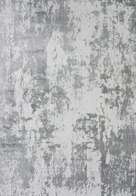 Abstract Gray High Pile Tufted Rug