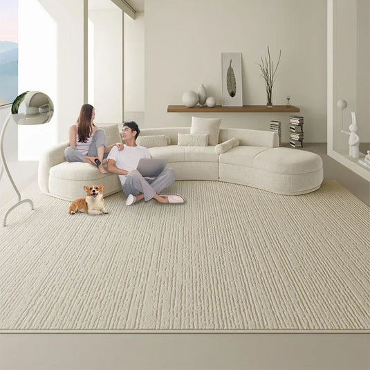 Linear Lines 3D Diatom Silk Rugs for Living Room