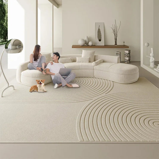 Twin Ripples 3D Diatom Silk Rugs for Living Room