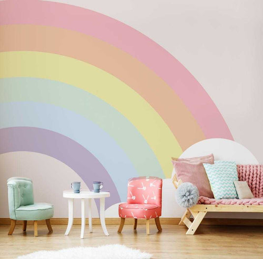 Vibrant Rainbow Bridge Wall Mural-GraffitiWallArt