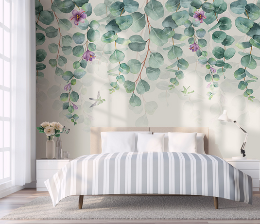 Vine Leaf Wallpaper Murals for Exquisite Décor-GraffitiWallArt