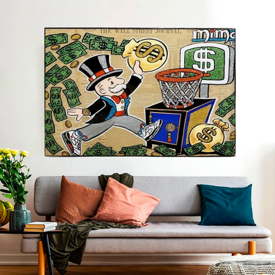 Vintage Alec Monopoly and Richie Canvas Wall Art-GraffitiWallArt