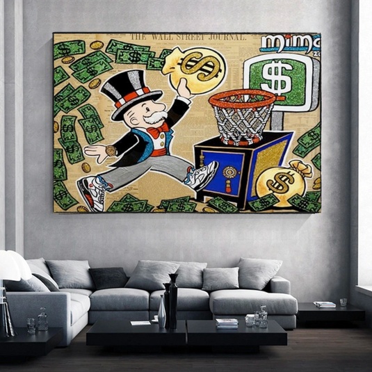 Vintage Alec Monopoly and Richie Canvas Wall Art-GraffitiWallArt