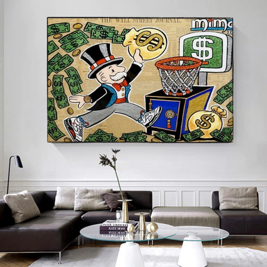 Vintage Alec Monopoly and Richie Canvas Wall Art-GraffitiWallArt