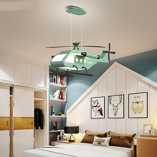 War Helicopter LED Chandelier for Kids Bedroom-GraffitiWallArt