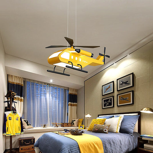 War Helicopter LED Chandelier for Kids Bedroom-GraffitiWallArt