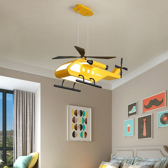 War Helicopter LED Chandelier for Kids Bedroom-GraffitiWallArt