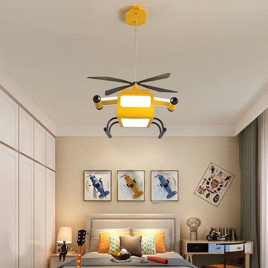 War Helicopter LED Chandelier for Kids Bedroom-GraffitiWallArt