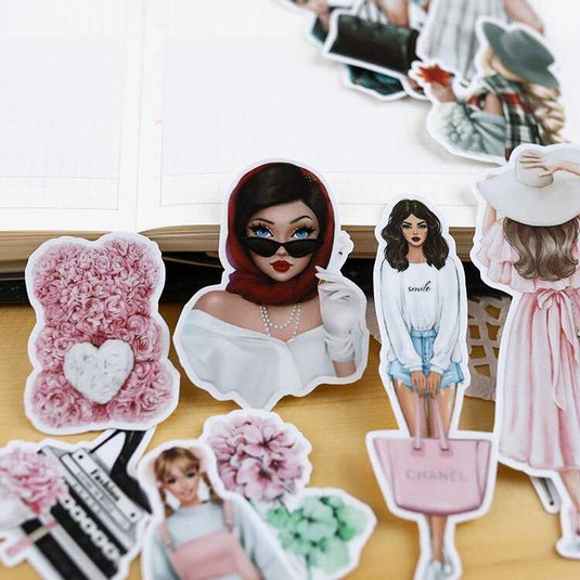 Waterproof Fashion Girl Stickers Bundle-GraffitiWallArt