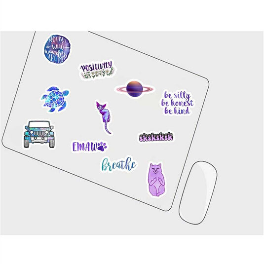 Waterproof Purple Sticker Suite for Helmets Laptops and Suitcases-GraffitiWallArt