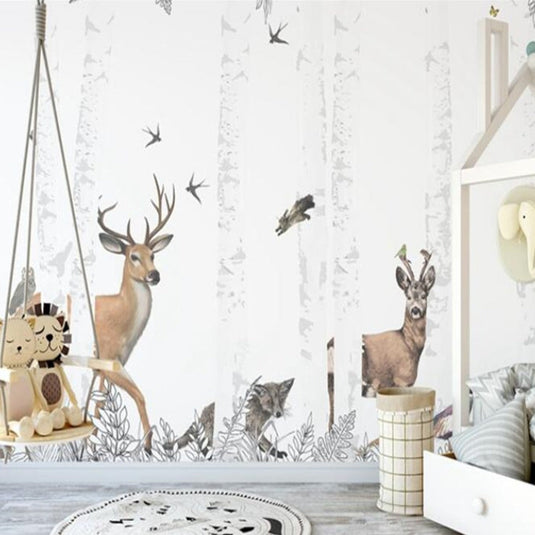 Whimsical Woodland Wonders Wallpaper-GraffitiWallArt