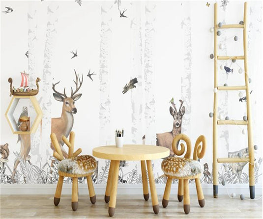 Whimsical Woodland Wonders Wallpaper-GraffitiWallArt