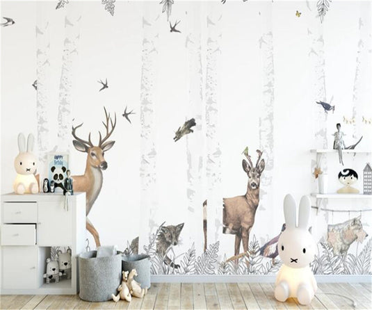 Whimsical Woodland Wonders Wallpaper-GraffitiWallArt