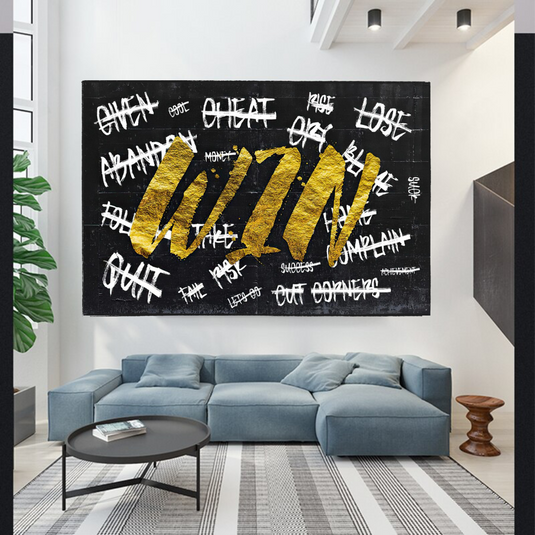 WIN Motivational Canvas Wall Art-GraffitiWallArt