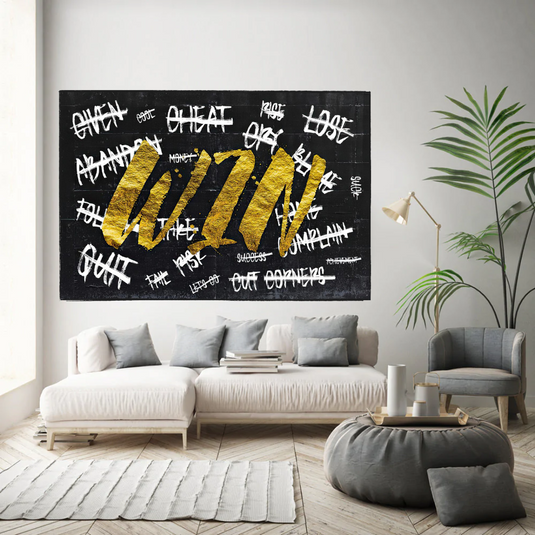 WIN Motivational Canvas Wall Art-GraffitiWallArt